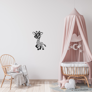 baby decor, baby metal wall art, baby giraffe, baby animals